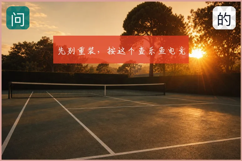先别重装,按这个查乐鱼电竞